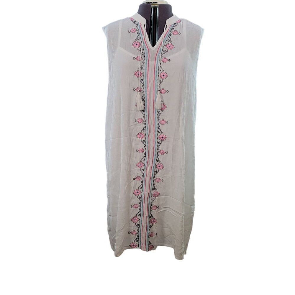 Style & Co Embroidered Tassel-Tie Dress Sz XL
